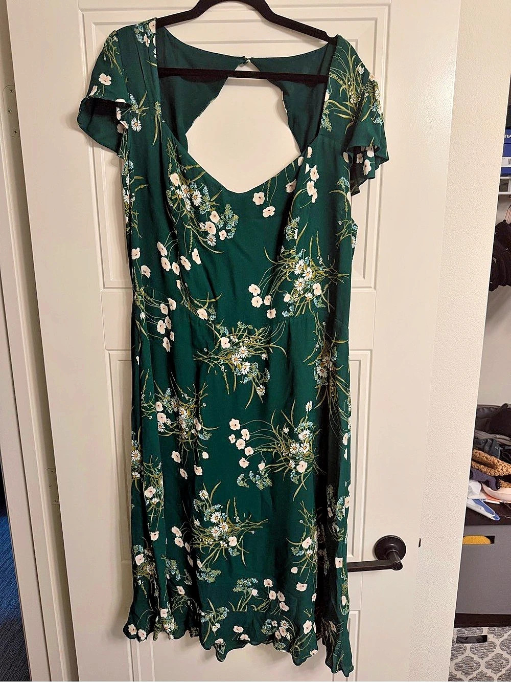 Reformation Rosi Dress- Floral Midi Dress in Green Size 20 Like New